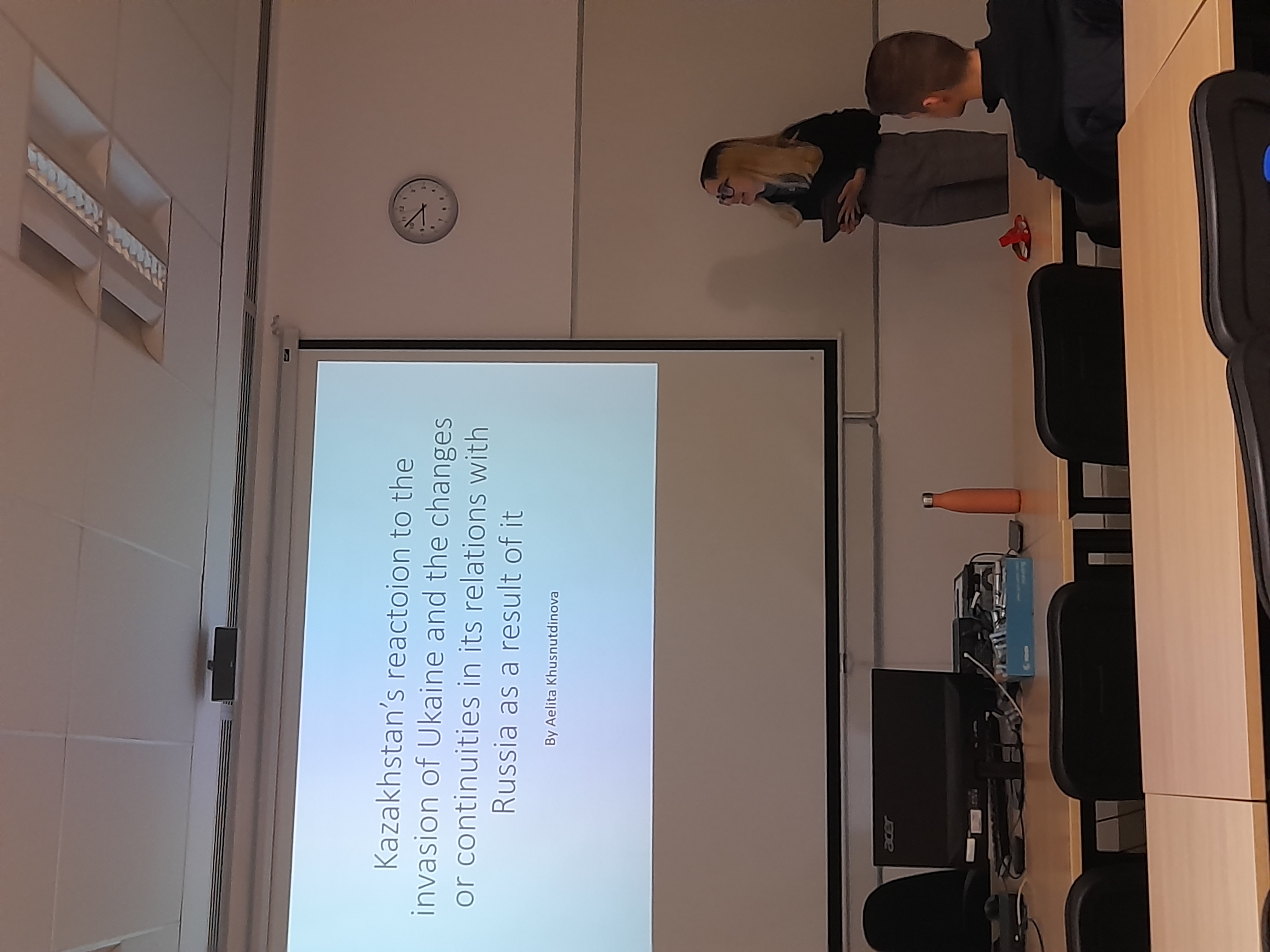 Aelita Khusnutdinova presenting her research. Tsvetina Georgieva for AUBG Daily.