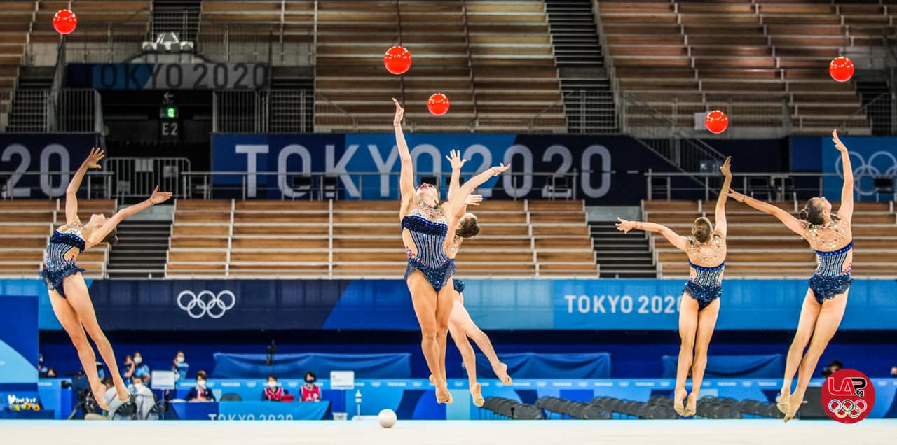 Bulgaria in the group all-around rhythmic gymnastics. Photo courtesy of Liubomir Asenov / LAP.bg.