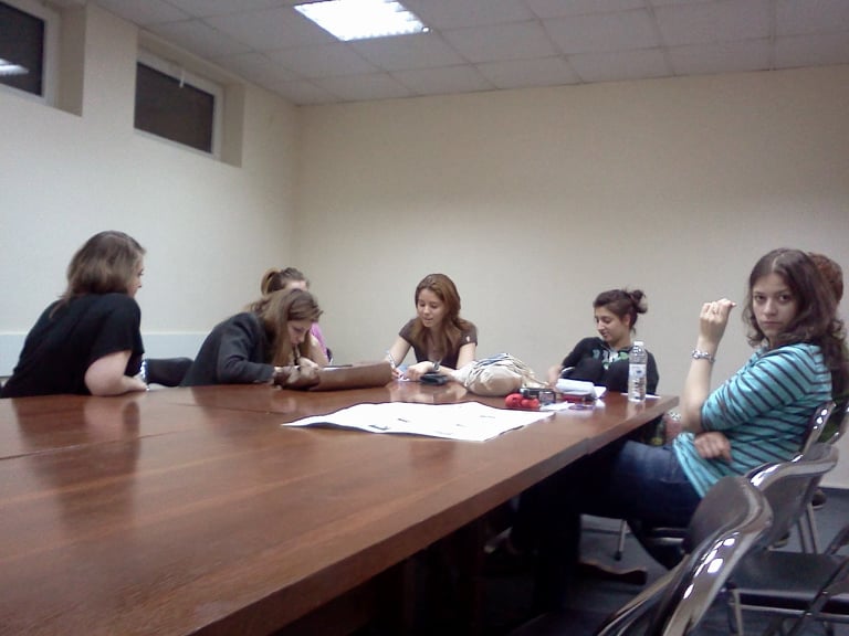 The team of AUBG Daily during a meeting. Photo courtesy of Angel Ivanov.