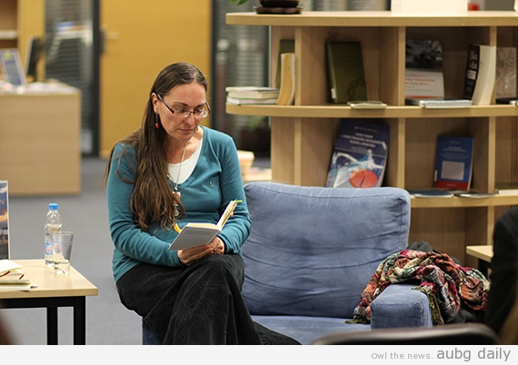 Prof .Filitsa Mullen during the presentation of “Prophetikon” at AUBG in January 2015.