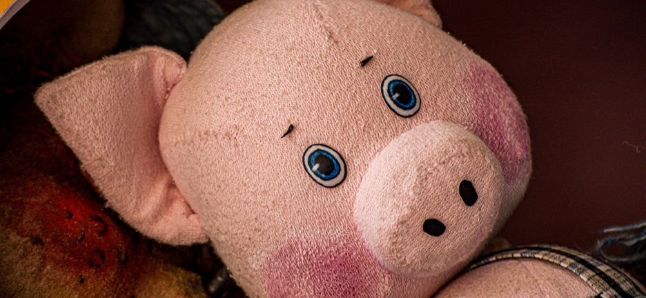 A pig doll in the atelier. Photograph by Georgi Staykov.