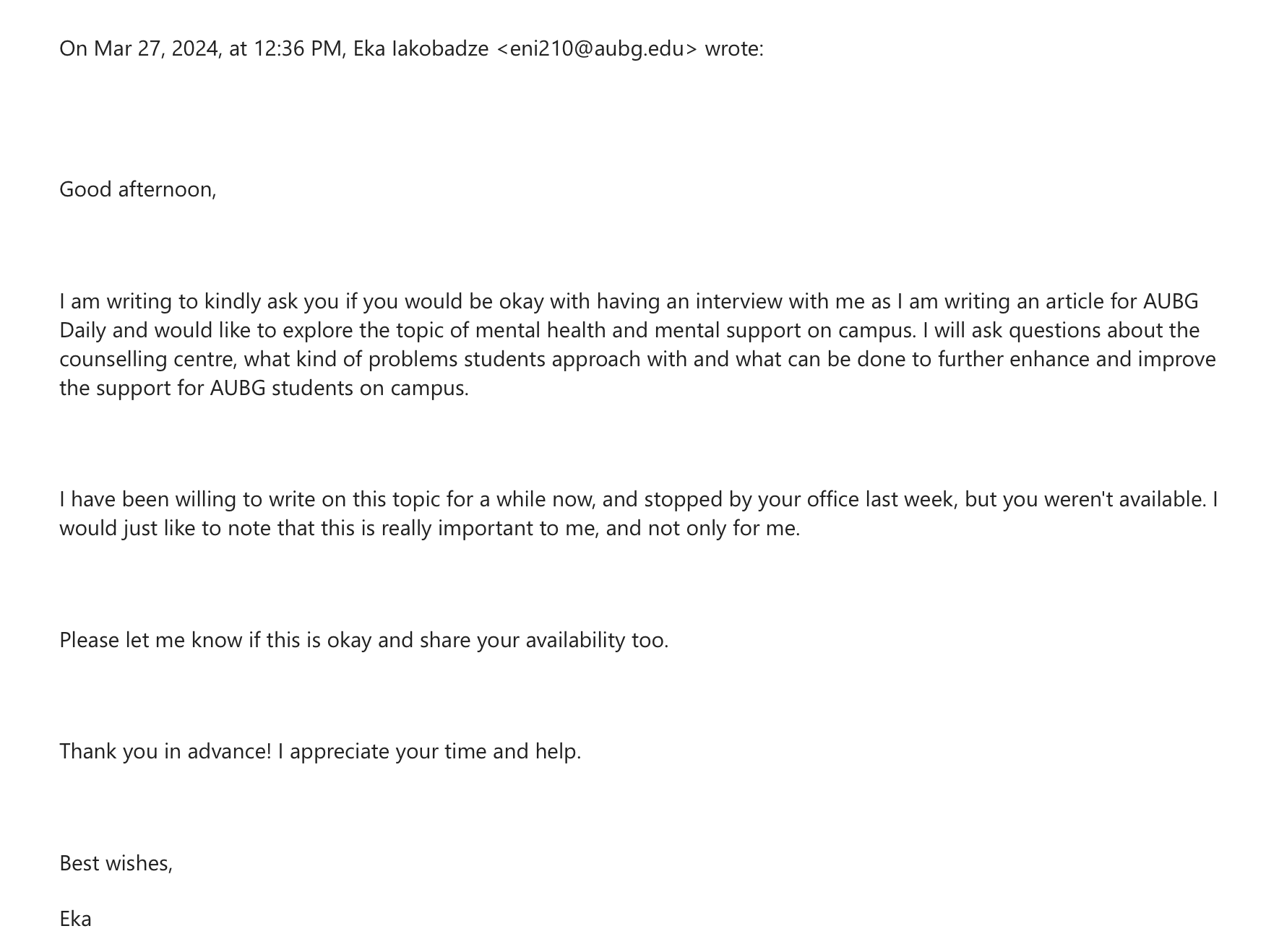 Email Correspondence