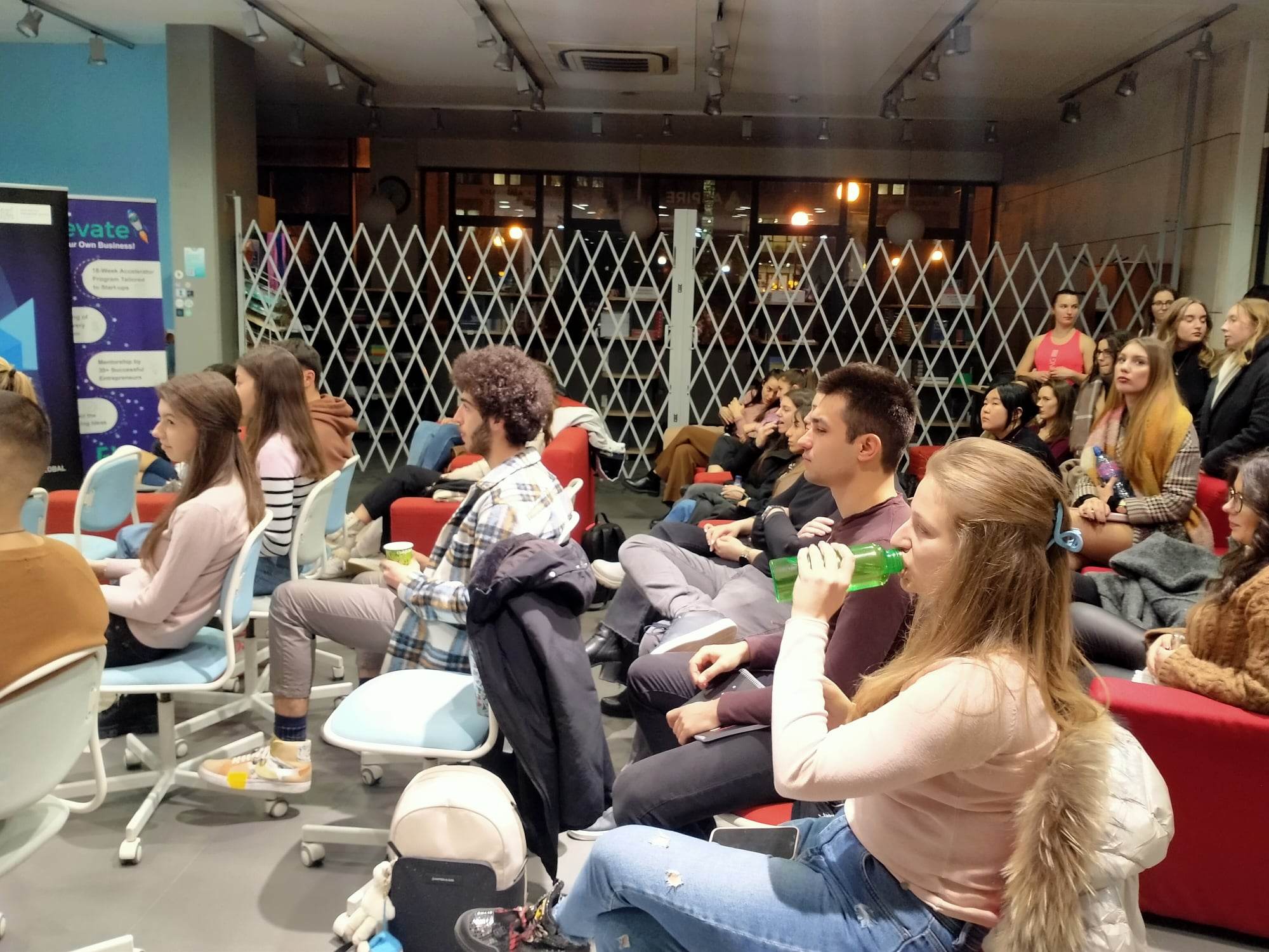 Students listening to the professor panel. Photo by Kaiden Myers