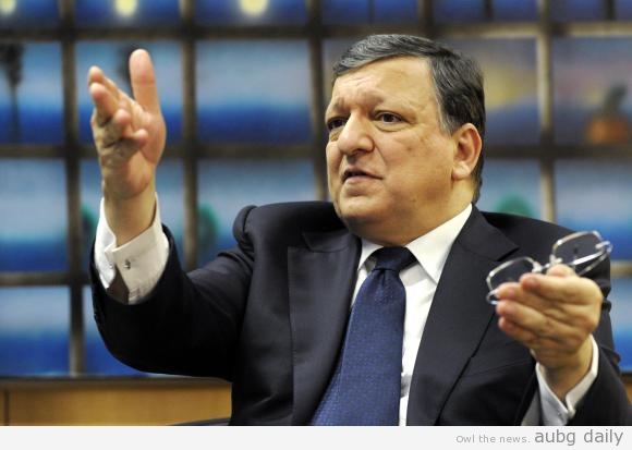 Jose Manuel Barroso talks during an interview with Reuters in his office at the EU Commission headquarters in Brussels