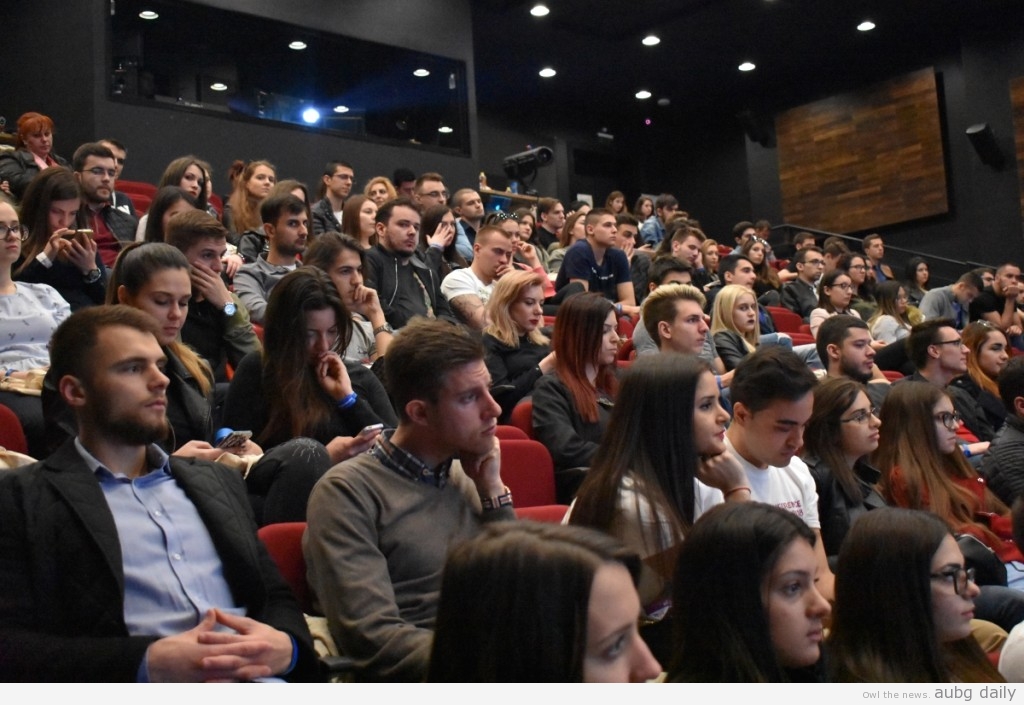 The audience listening attentively; Georgi Dobrev for AUBG Daily